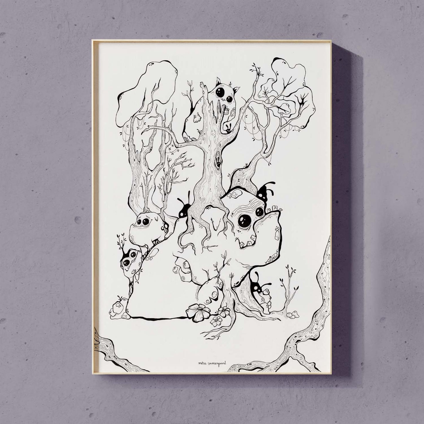 Creatures in the Forest - illustration med fantastiske væsner
