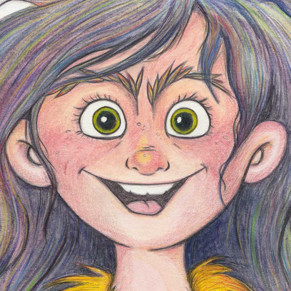 Naturlig vild - illustration med en vild pige