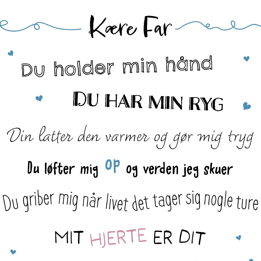 Nærbillede af plakaten til far.