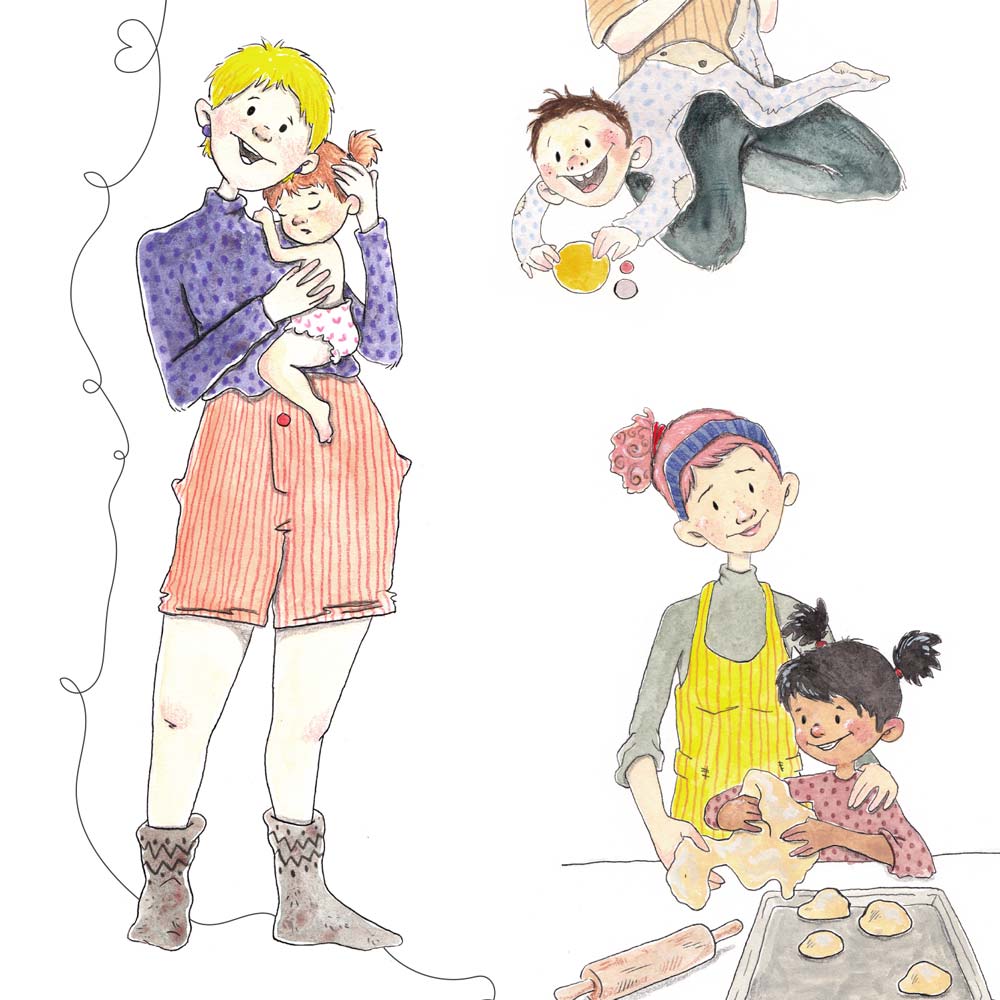 Motherhood - illustration til en mor