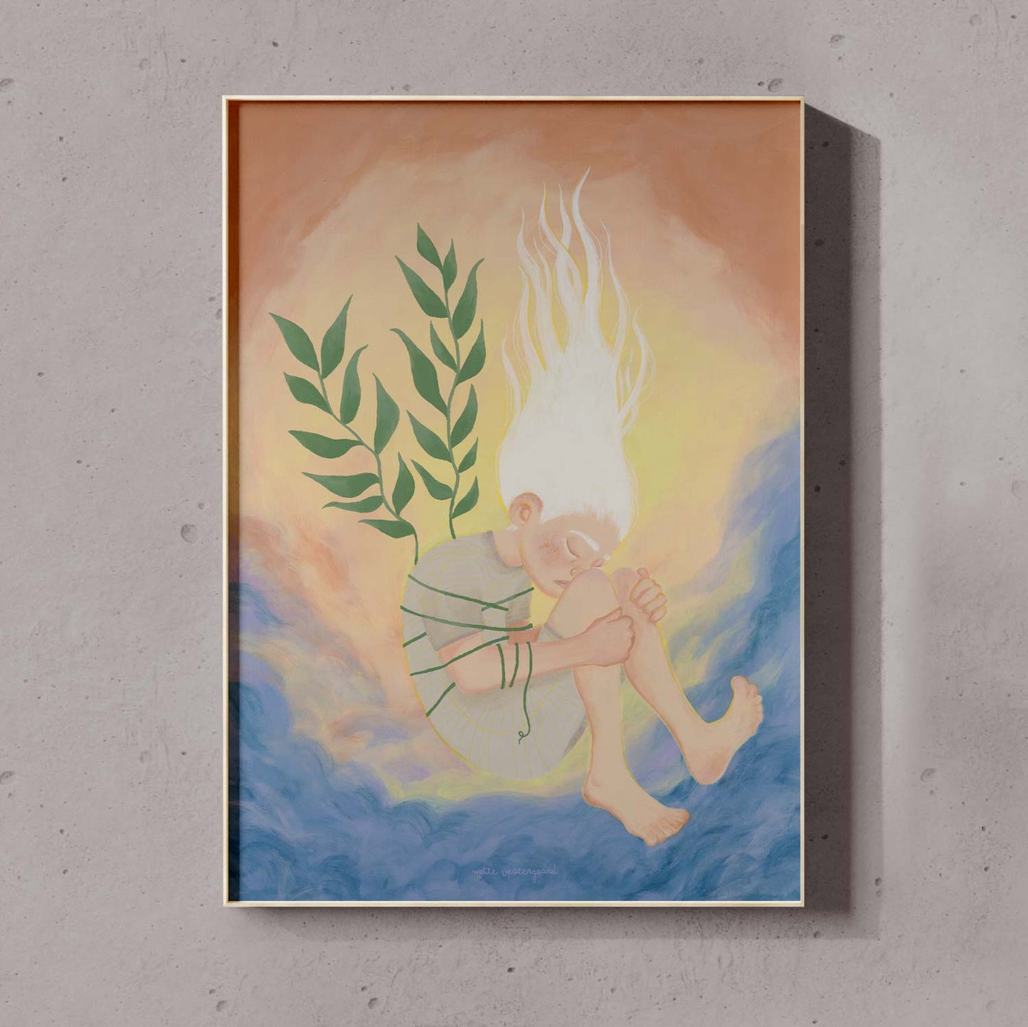 Fanget - Kunsttryk af maleri
