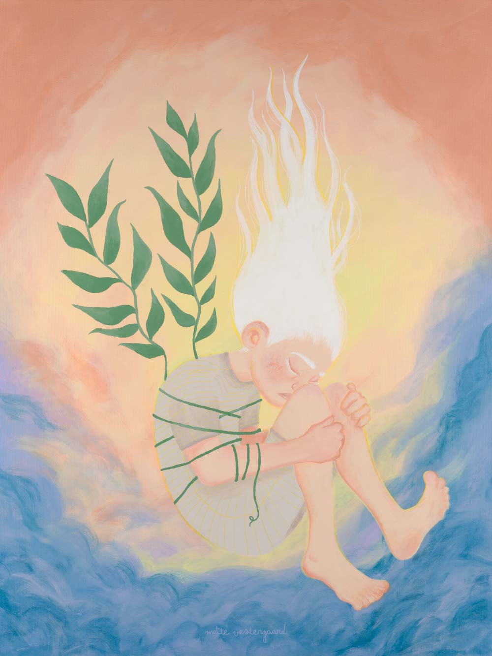 Fanget - Kunsttryk af maleri