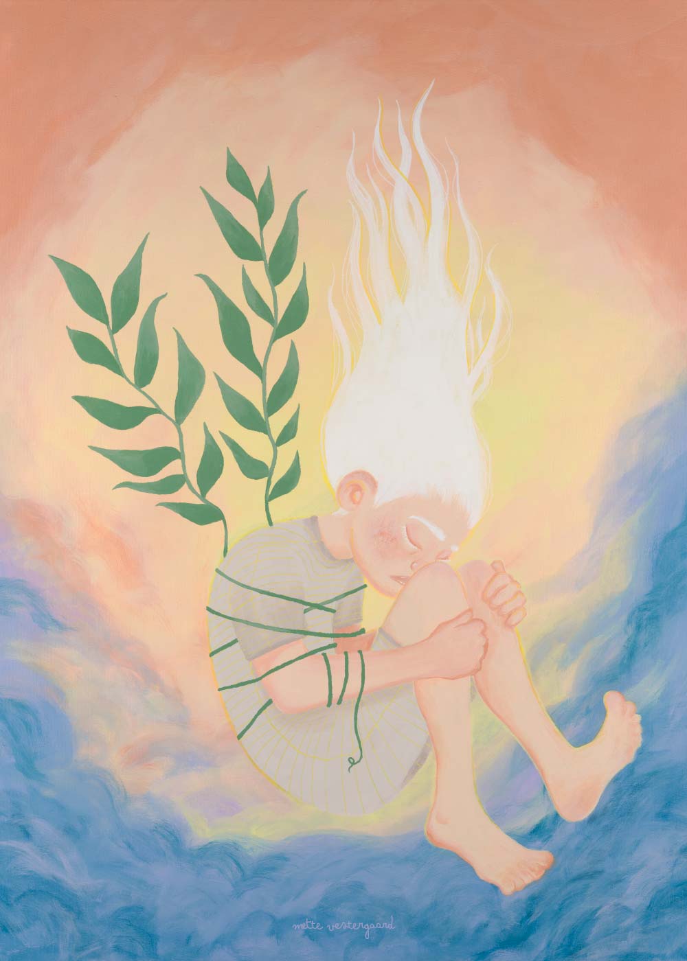Fanget - Kunsttryk af maleri