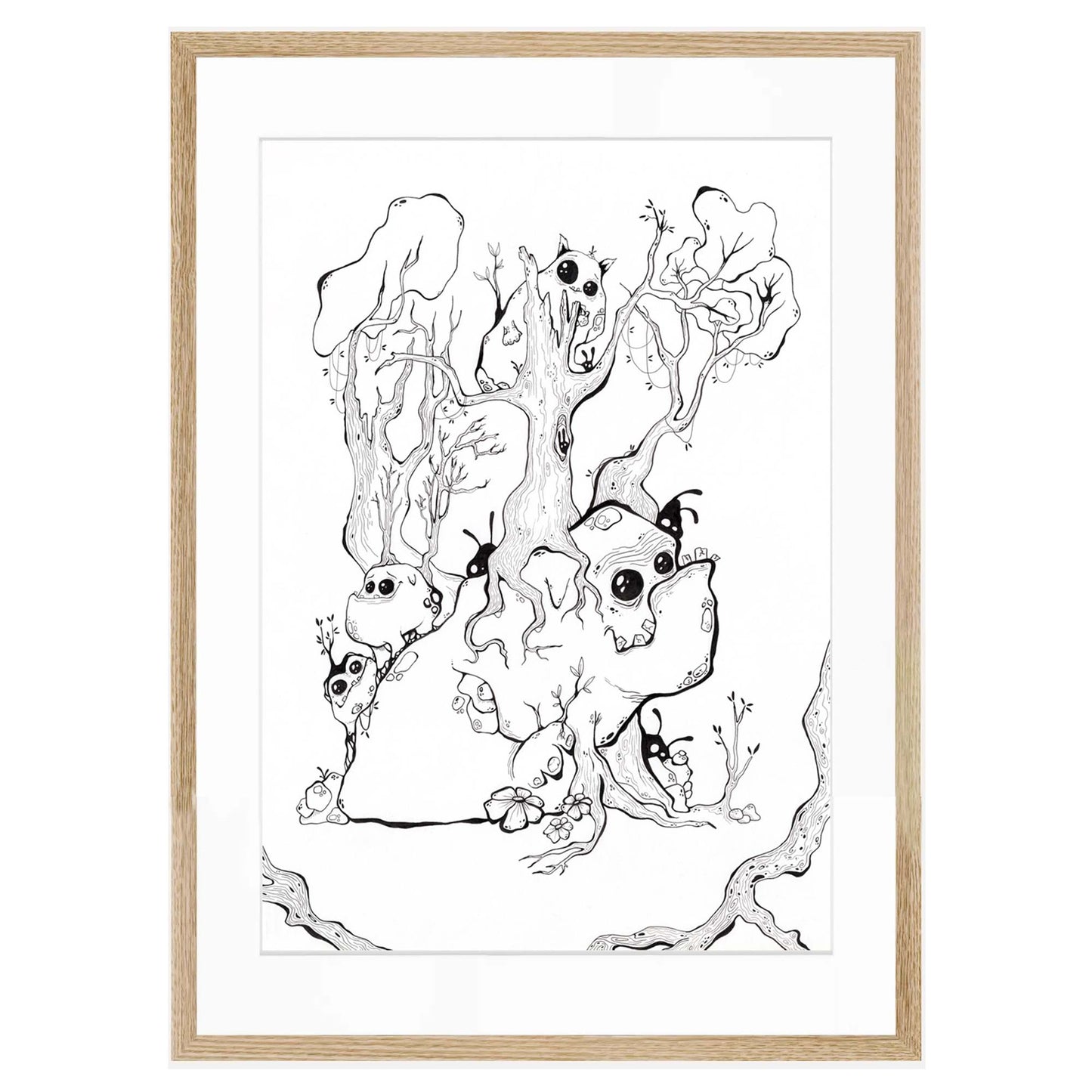 Creatures in the Forest - Original tusch illustration