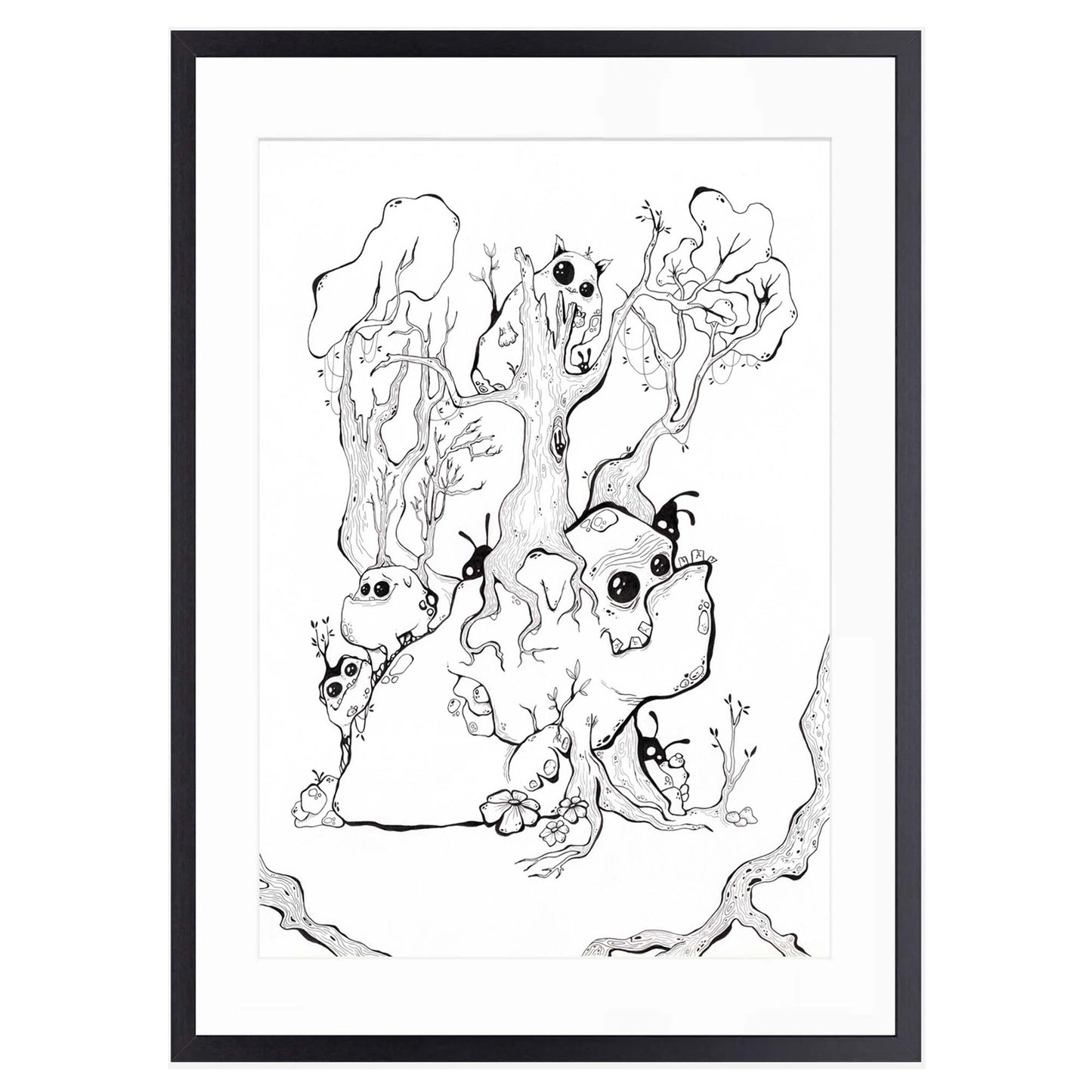 Creatures in the Forest - Original tusch illustration