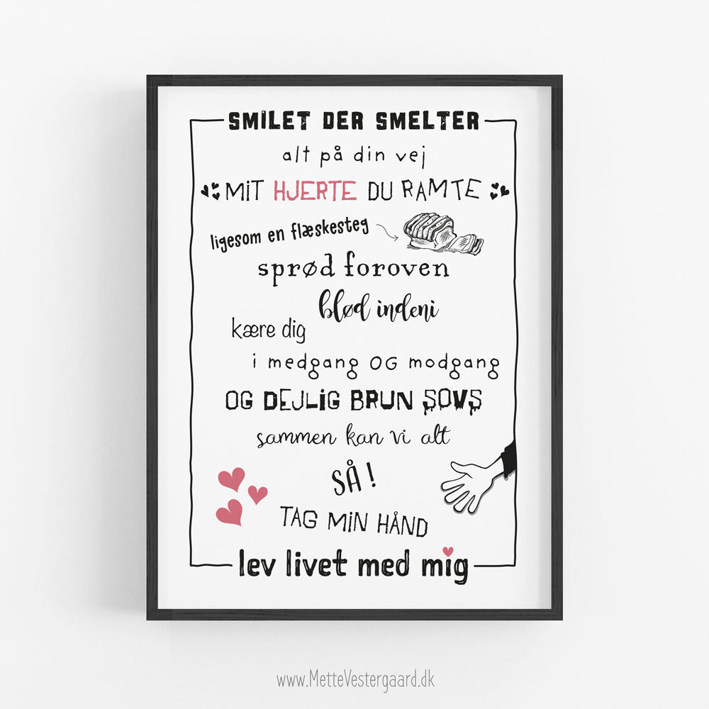 Plakaten vist i en sort ramme.