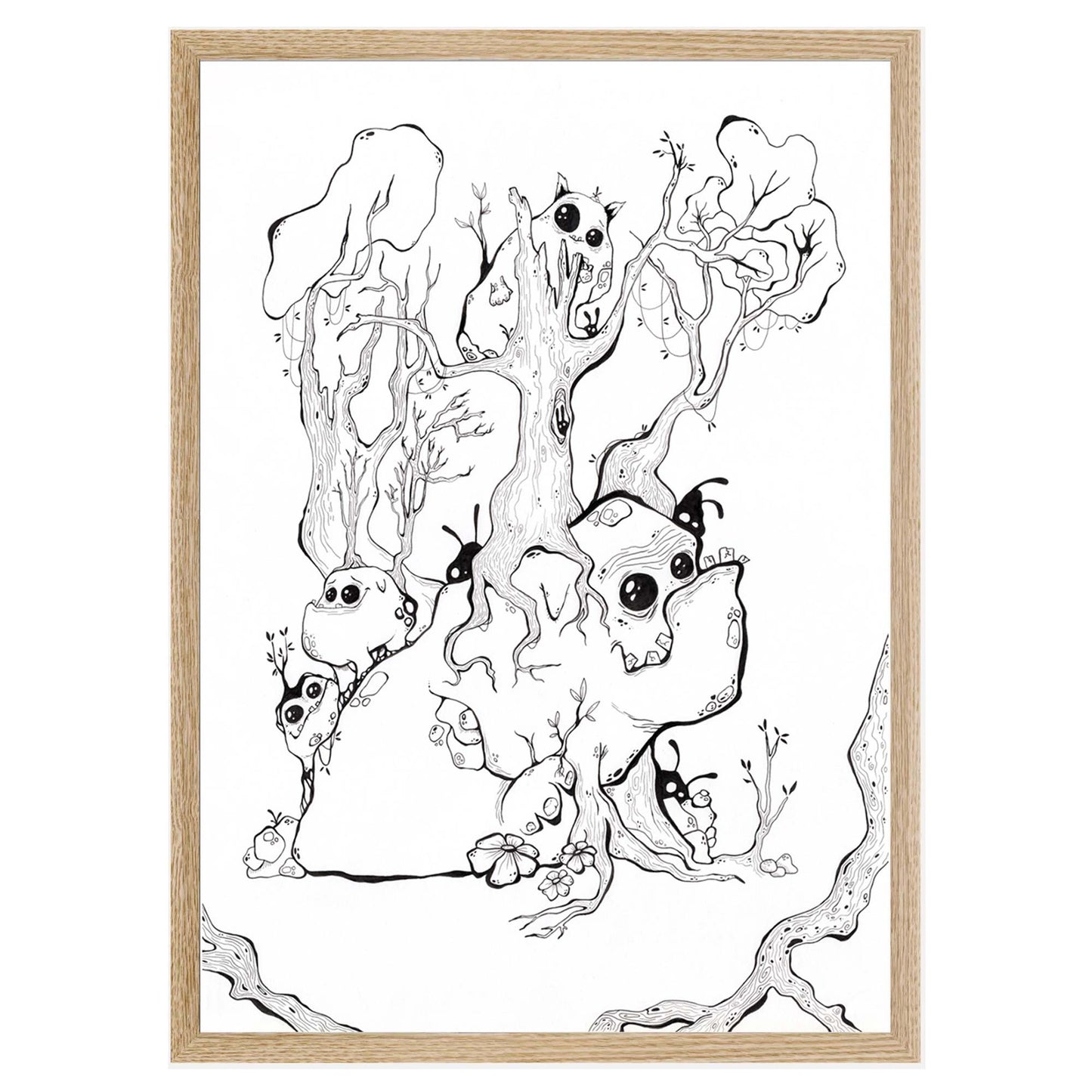 Creatures in the Forest - Original tusch illustration